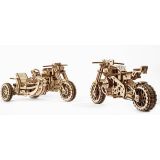 Ugears - Holz Modellbau Scrambler UGR-10 Motor Bike Motorrad mit Beiwagen 380 Teile