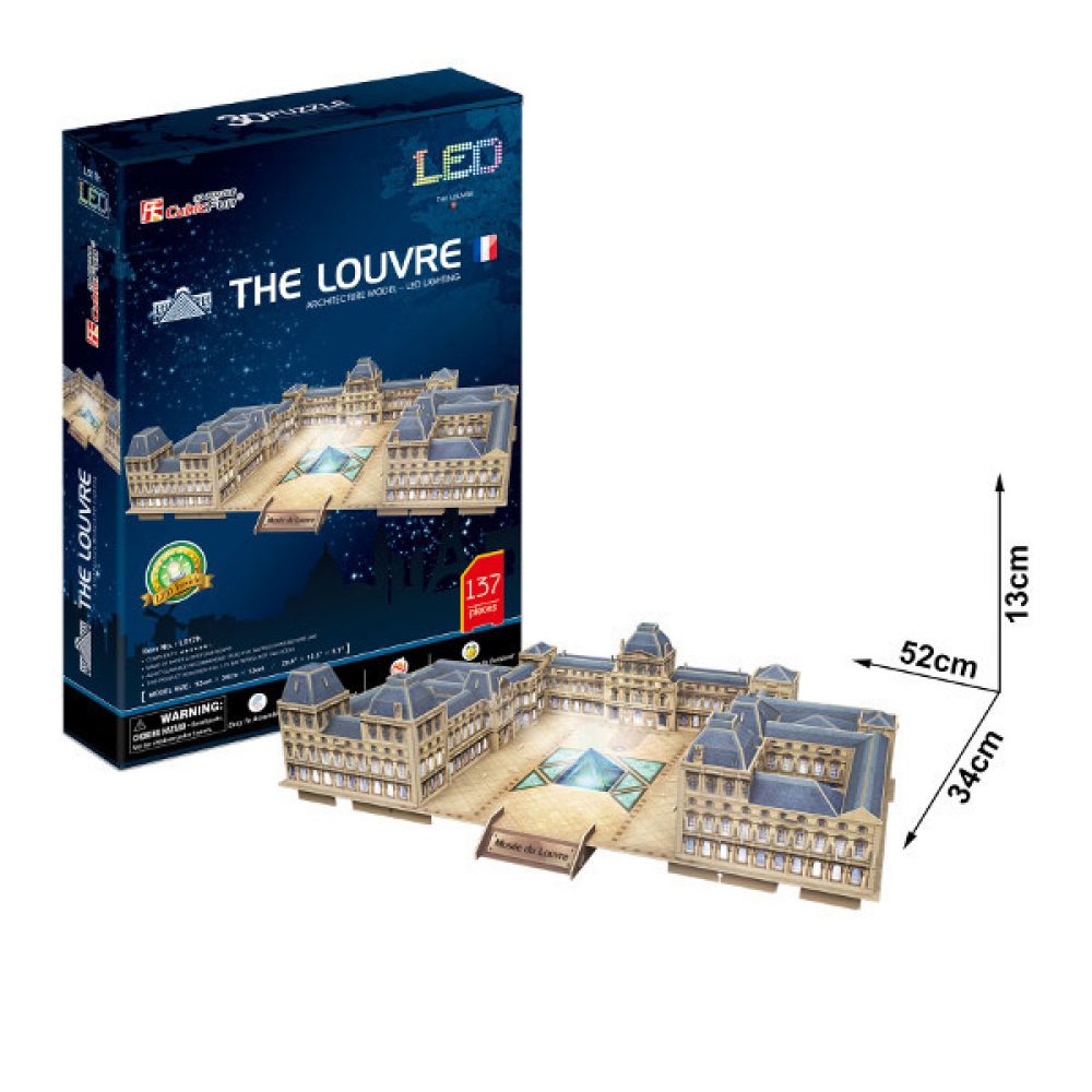Cubic Fun 3D Puzzle Der Louvre Paris Frankreich mit LED Beleuchtung 