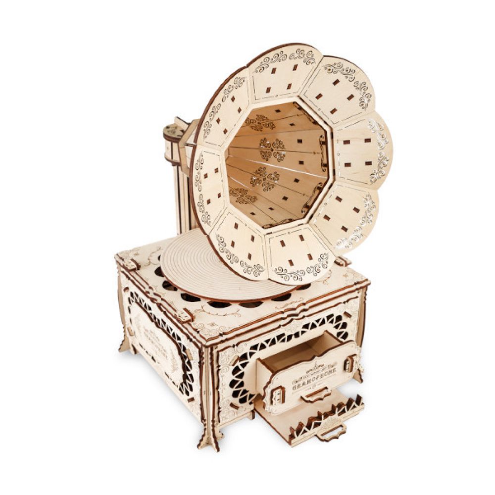 Holz Modellbau Gramophone Grammophon 321 Teile Eco Wood Art 