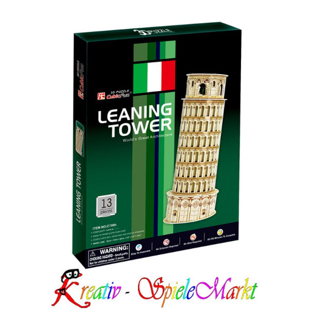 Cubic Fun 3D Puzzle Der Schiefe Turm von Pisa Italien Mittel 