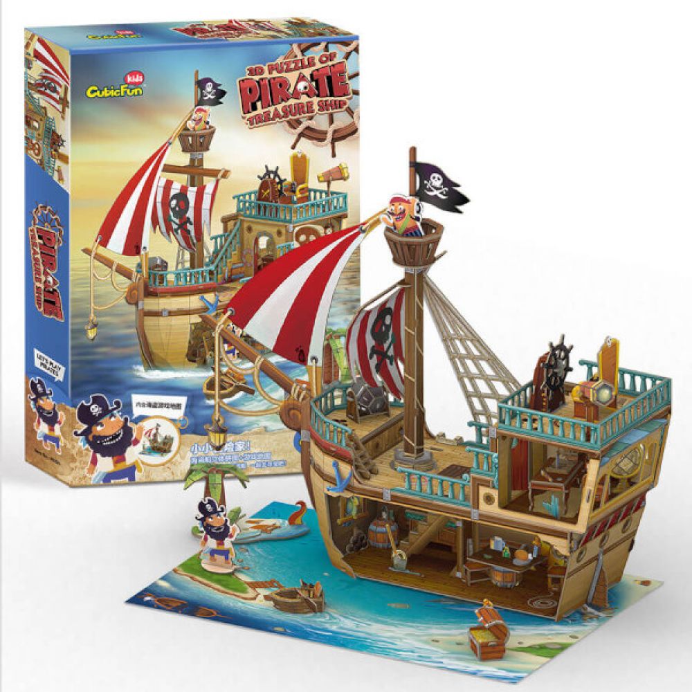 Cubic Fun 3D Puzzle Pirate Treasure Ship Piratenschiff Schatzschiff